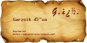 Garzsik Éva névjegykártya